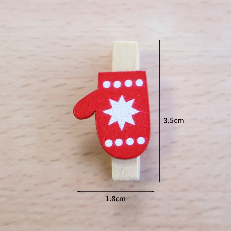 10pcs Christmas Wooden Clips New Year Party Decoration Photo Wall Clip DIY Christmas Ornaments Decorations for Home Xmas Tree