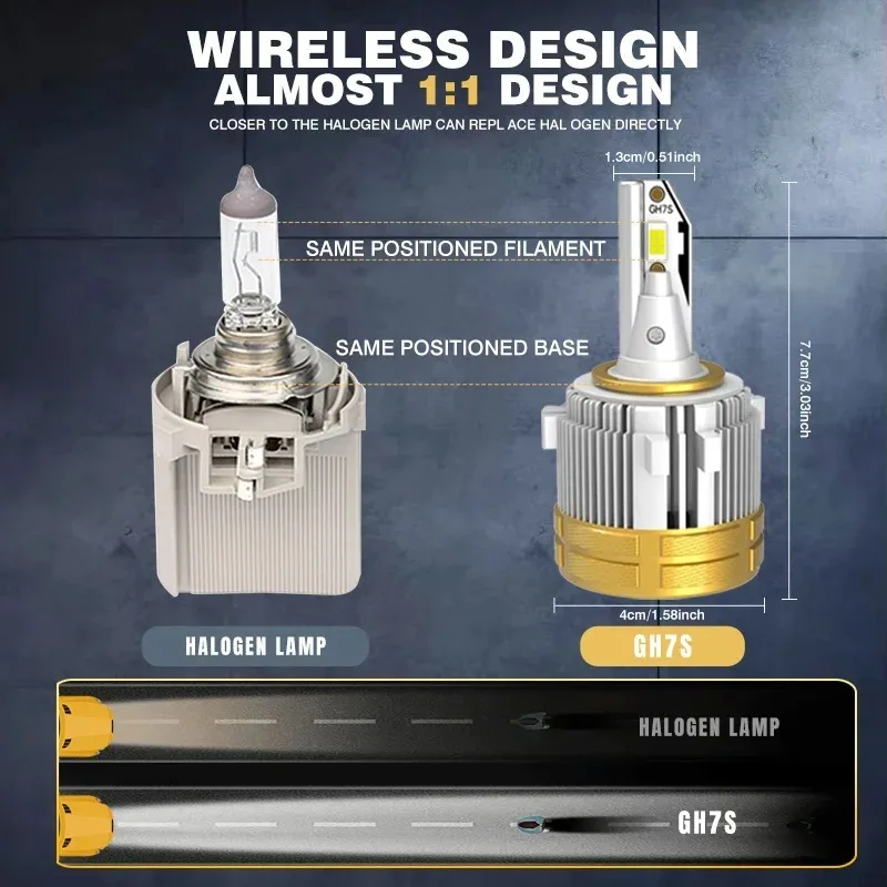 2개 H7 LED 헤드라이트 전구 H15 LED 골프 6 MK3 MK7 캔버스 자동차 조명 메르세데스 VW 파사트 티구안 LED 헤드램프
