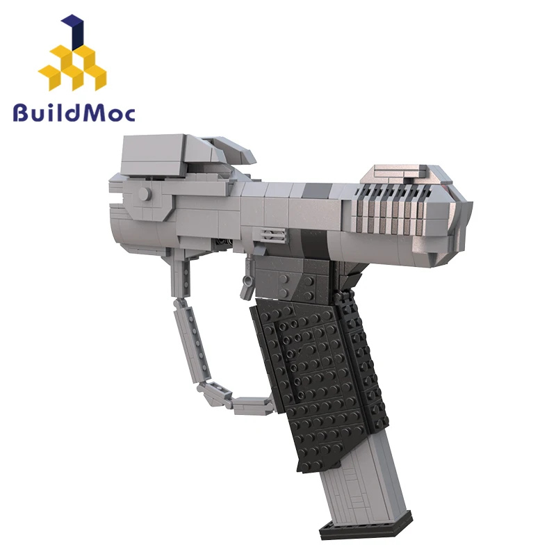 

BuildMoc Combat Evolved M6D Magnum Building Blocks Set For Haloed Game Weapons Model DIY Toys For Children Birthday Xmas Gifts