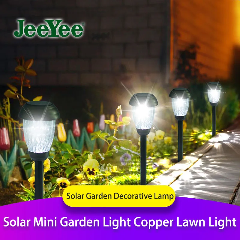 JEEYEE Outdoor  Solar Lawn Lamps Glass Classical Lawn Lamp Light LED Waterproof Solar Home for Villa Path Garden Decoration