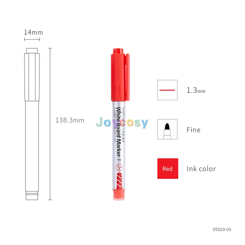 Monami SigmaFlo 액체 222 화이트 보드 마커, F 1.3mm, 화이트 보드에 쓰기, 건식 지우기 마커, 학교 사무실 가정용