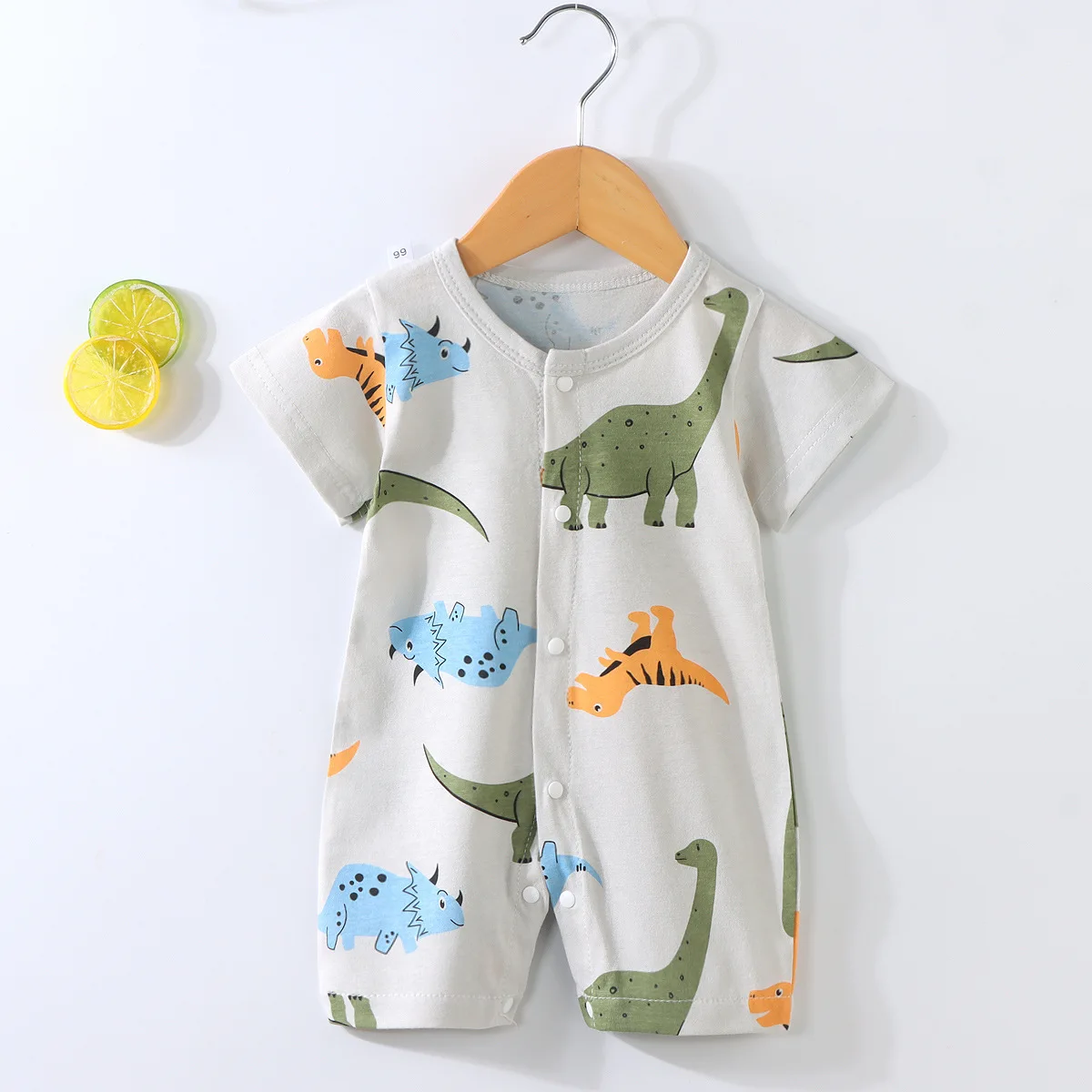 2024 New Baby Onesies Climbing Clothes Pure Cotton Summer Newborn Boys Girls Rompers Short-Sleeved Thin Harness Infant Clothes 3