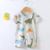 2024 New Baby Onesies Climbing Clothes Pure Cotton Summer Newborn Boys Girls Rompers Short-Sleeved Thin Harness Infant Clothes 3