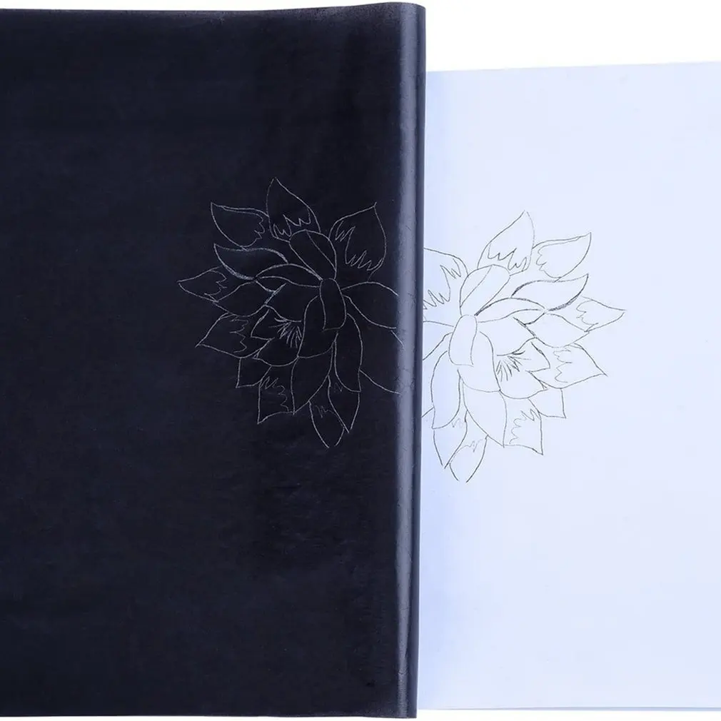 50PCS A4 Black Carbon Paper Legible Graphite Transfer Tracing Painting Reusable Art Surfaces Copy Paper Dropshipping Wholesale - 6