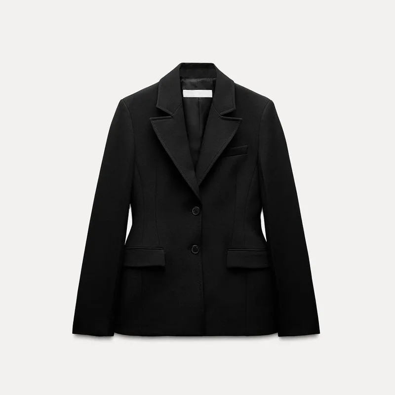 Retro Fashion Black Commute Professional Blazer Coats