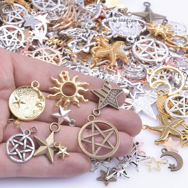 de pentagrama de estrella de sol Celestial gótico, amuleto de varios estilos, colgante luna creciente del fabricación de joyas _ - AliExpress Mobile