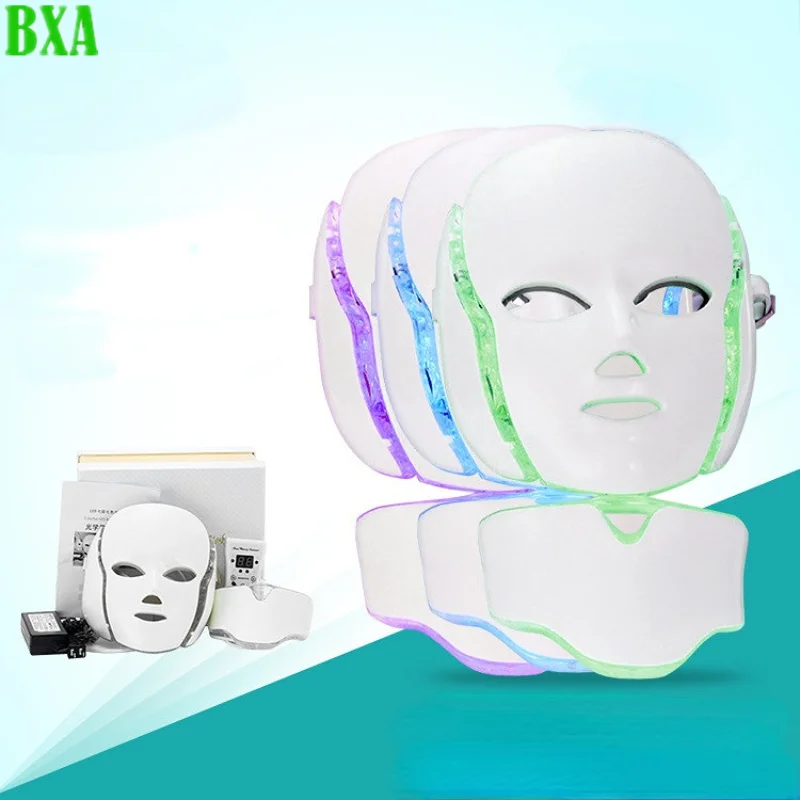 White Facial Beauty Mask 7 Colors Led Korean Photon Therapy Face Mask