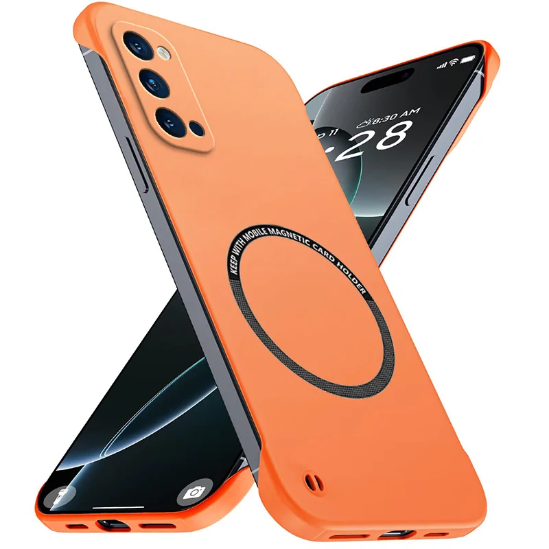 Magnetic Slim Frameless Matte Phone Case - Anti-Scratch & Shockproof Hard PC Cover