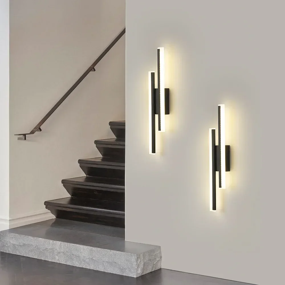 LED Wall Lamp Wall Light Nordic Acrylic Lampshade 16W Black/Gold Led Wall Light AC85-265V Wall Sconce Light Modern Lamp Up and Down Lighting Fixture