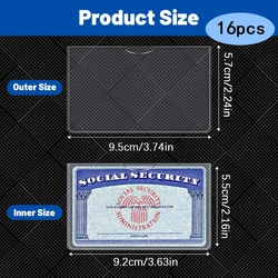 Social Security Card Holder - Slim, Waterproof & Scratch - Resistant PVC Sleeve (16pcs)