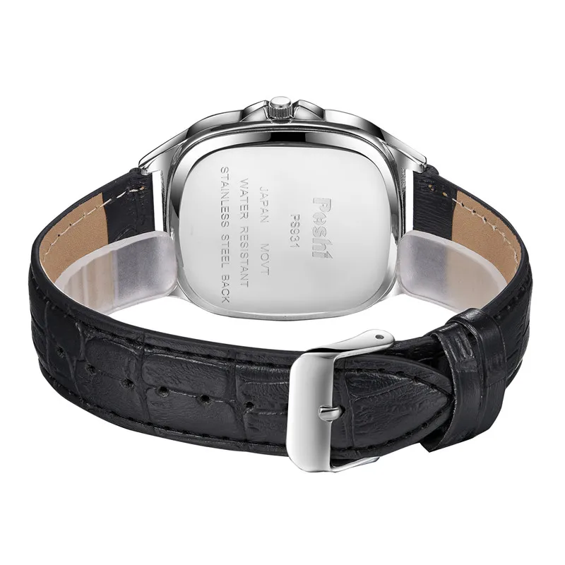 POSHI Men Watch Fashion Leather Strap Quartz Watches Waterproof Luminous Calendar Top Brand Luxury Casual Sport Men's Wristwatch 6