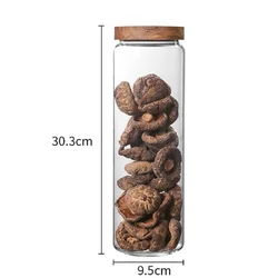 Compact Glass Storage Jar with Airtight Wooden Lid - Ideal for Preserving Coffee, Beans, Rice, and Sugar (1500ML)