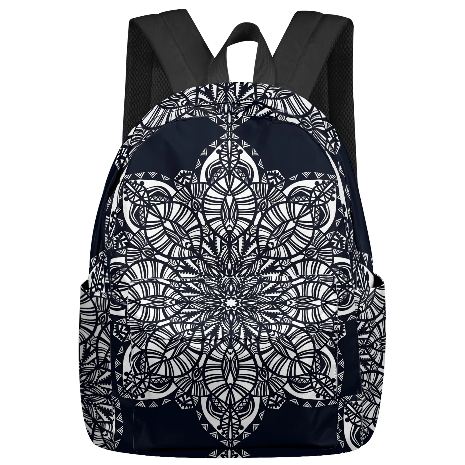 

Texture Floral Mandala Abstract Lines Student School Bags Laptop Custom Backpack For Men Women Female Travel Mochila