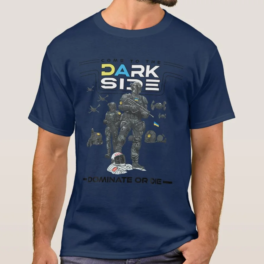 Come To The Dark Side. Zelensky Patriotic Ukraine Bounty Hunter T Shirt. 100% Cotton Short Sleeve O-Neck T-shirt Casual Mens Top