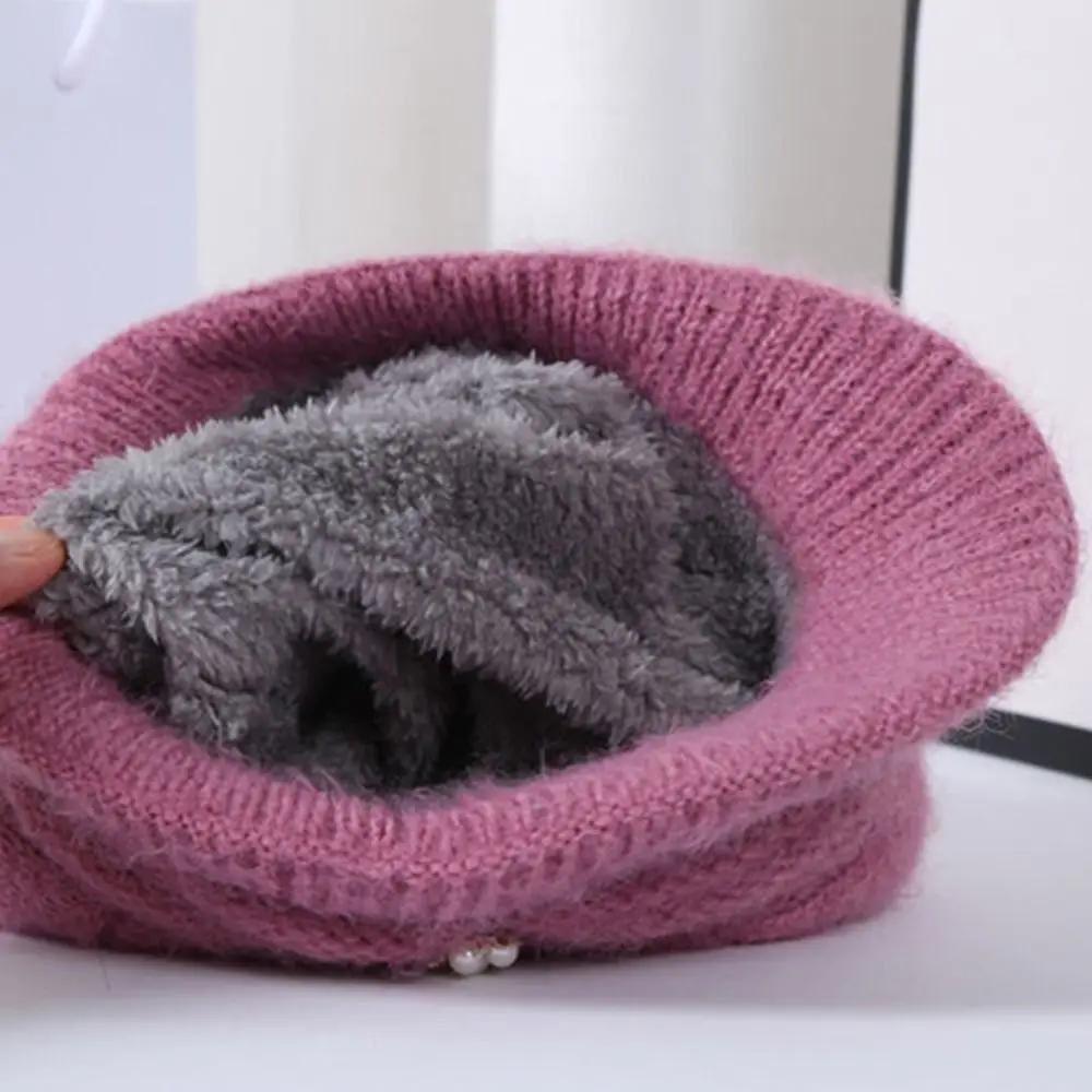 Knitted Knitted Hat Fashion Ear Guard Keep Warm Peaked Cap Windproof Pumpkin Beret Hat Woman 5