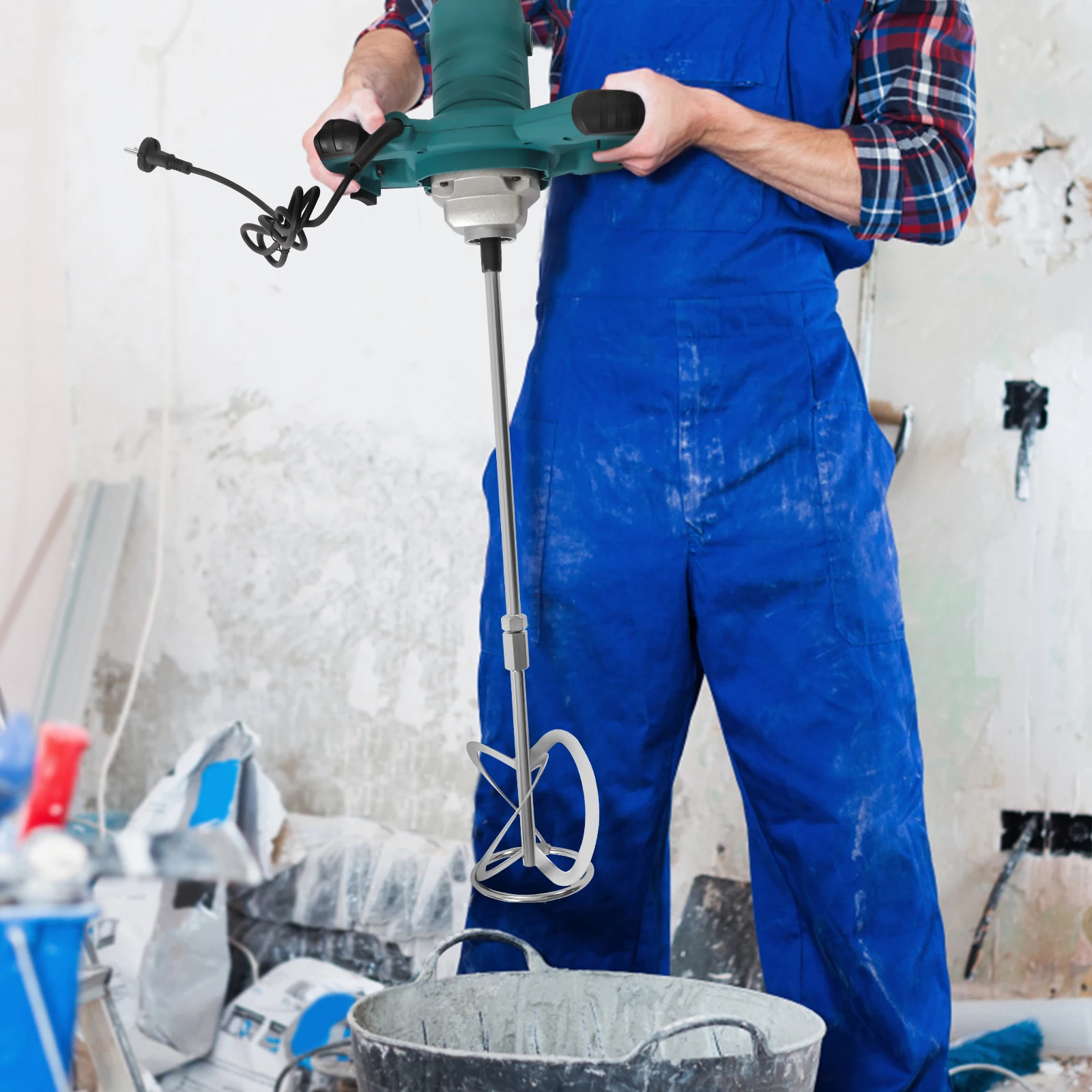 Concrete2100WPortableElectricSlurryMixerForMixingMortar6Speed