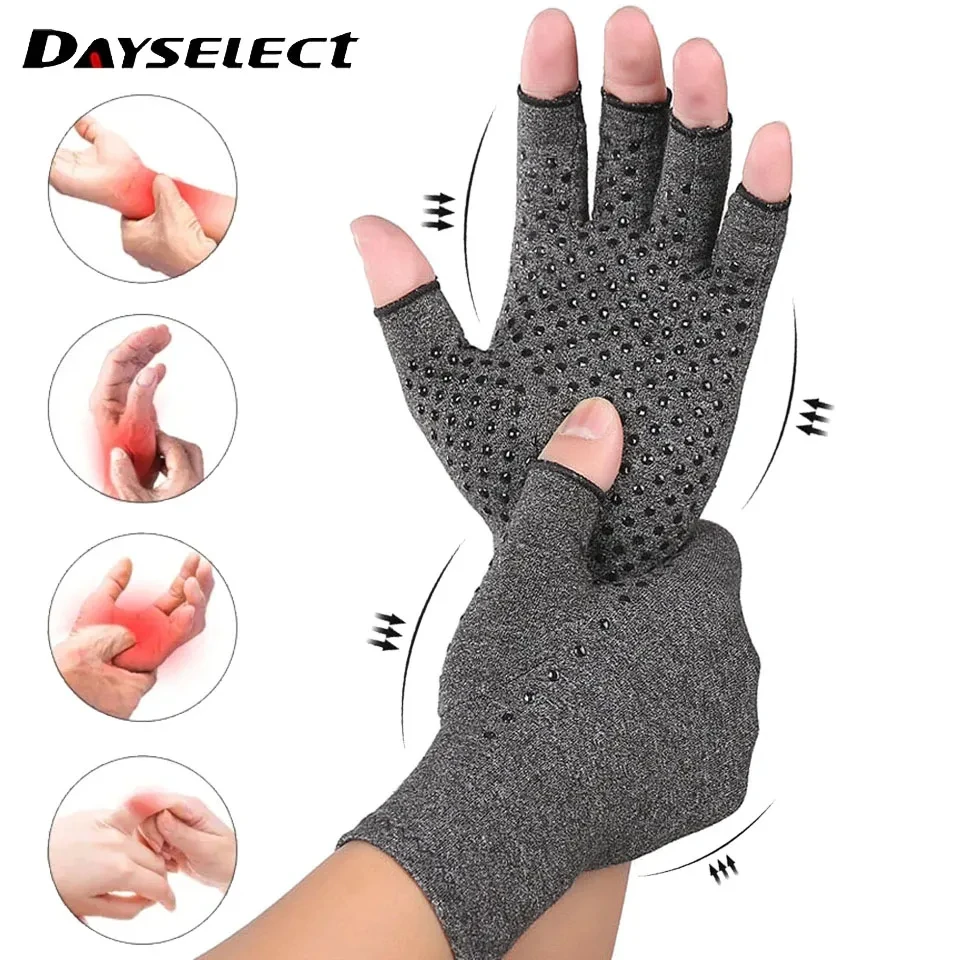 Anti-Arthritis Compression Gloves fingerless gloves compression gloves wrist support arthritis gloves 1 Pair Help Increase Circulation Reducing Pain Fingerless Gloves Arthritis Women Man
