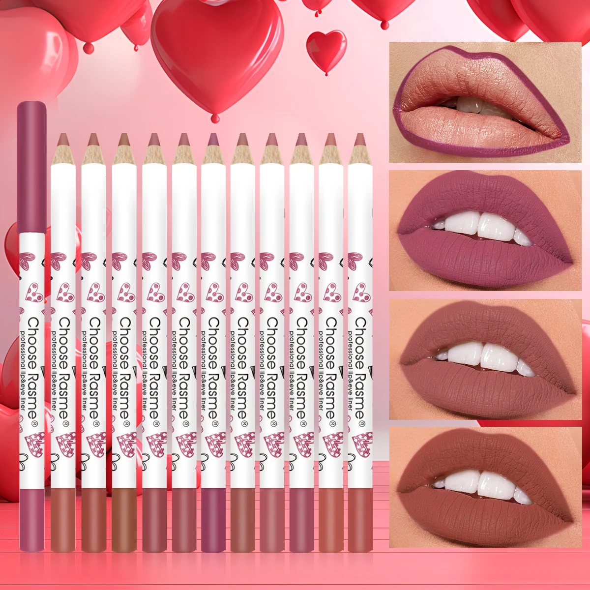 12 color lipliner waterproof, sweat resistant, non staining cup nude lipstick pen set Valentine's Day gift 3