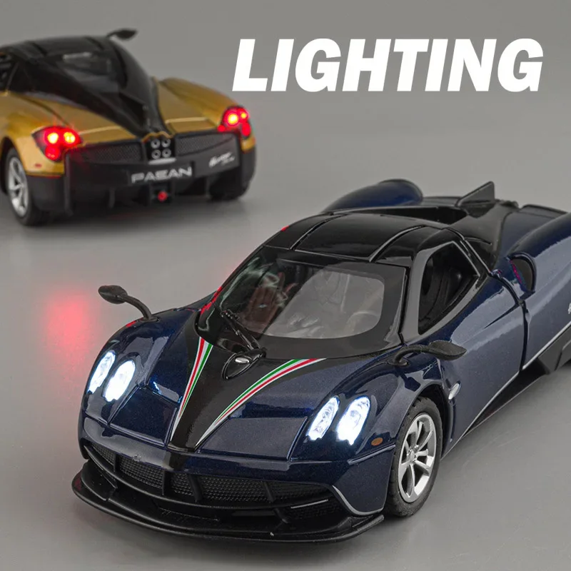 1/36 Pagani Huayra Dinastia Alloy Sports Car Model Diecast Metal Toy Car Model Simulation Sound Light Collection Children Gift