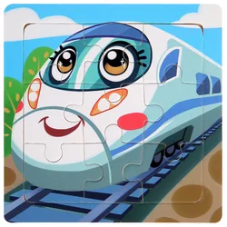 Children's Educational Wooden 3D Puzzle - Cartoon Animal & Traffic Themed (Multicolor)