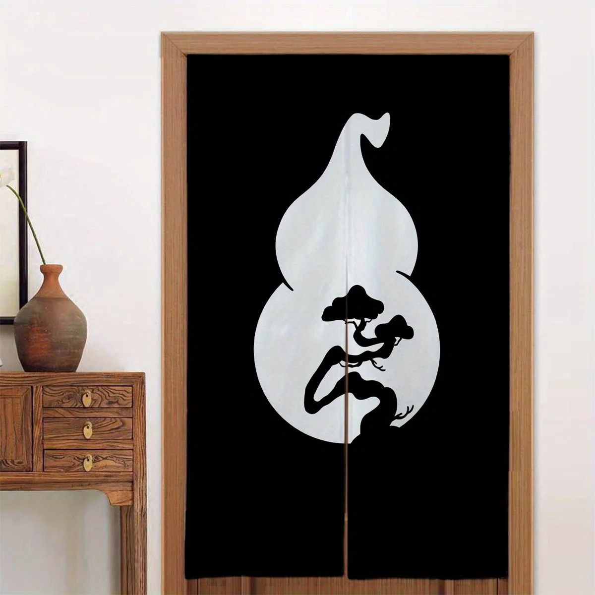 독특한 로고 디자인의 일본식 도어 커튼 1개 - 설치가 용이함, 34x56인치, 가정 장식, 욕실 또는 Ro에 적합