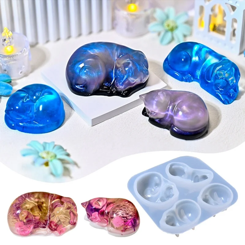 Nuevomoldedesiliconaparaadornodeperroygatodurmiente,serieDIYparamascotas,vela,Aroma,moldesderesinadeyeso,decoracióndepasteldeMousse,moldeparahornear-AliExpress36
