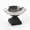 Creative Mountain Base Circular Fruit Tray, Luxurious Stainless Steel Tray, Modern Art Living Room Storage Tray, Home Decoration 1