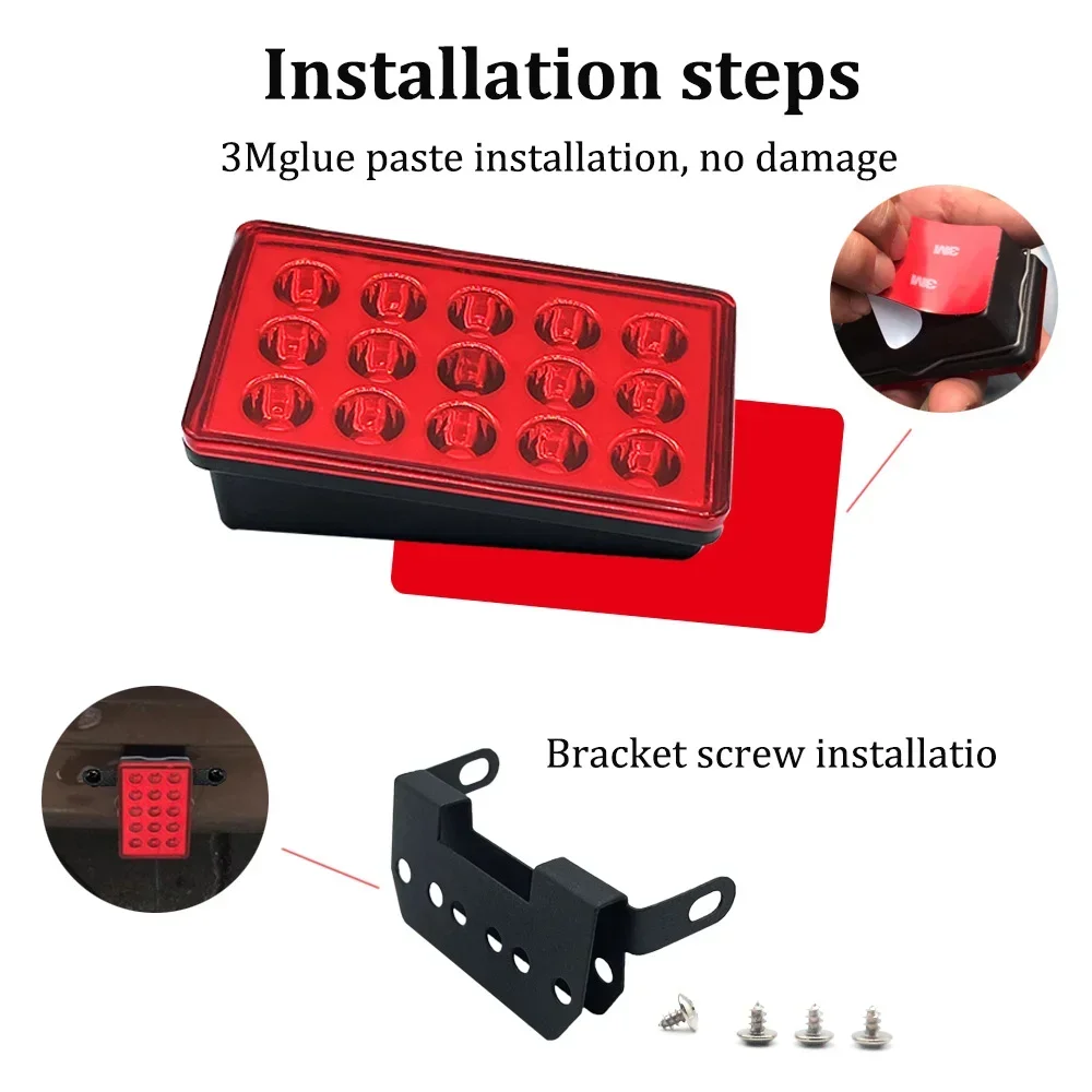 F1 Style Led Brake Pilot Lights 12V 15led Rear Tail Lights Auto Flash Warning Reverse Stop Safety Signal Lamps Car SUV Moto