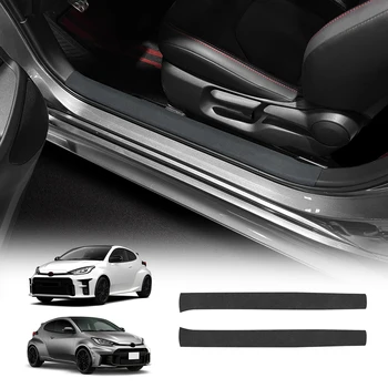 For Toyota GR Yaris 2020 2021 2022 2023 2024 2025 2026 Premium Suede Step Guards Sticker Threshold Door Anti Scratch Protector 1