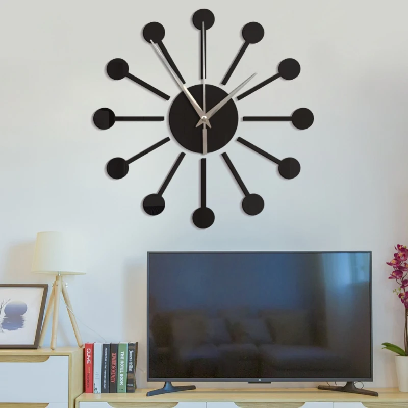 

Novelty Wall Clocks Art Modern Luxury Diy 3d Watch Mirror Clock Industrial Waterproof Sticker Decor Wanduhr Home Decor