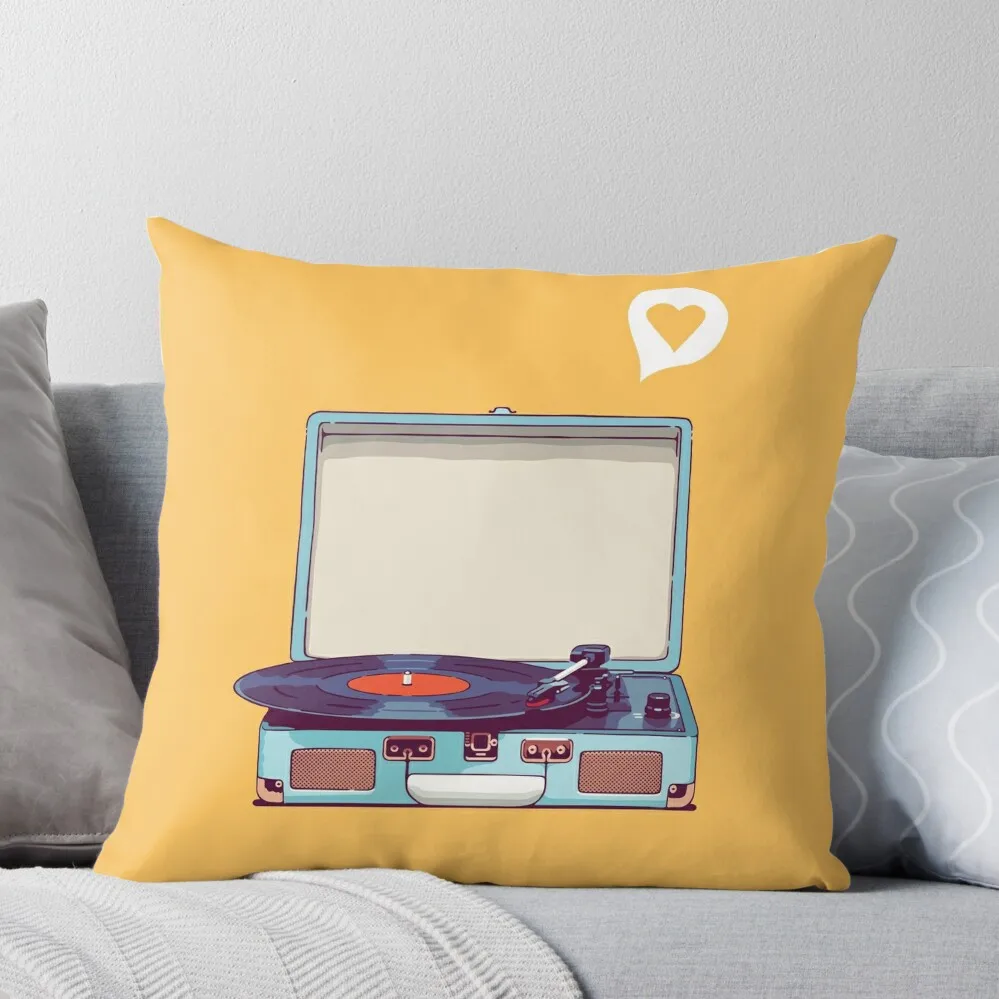 

Blue Vinyl Record Player Throw Pillow Sofa Covers Decorative Cushion Cover