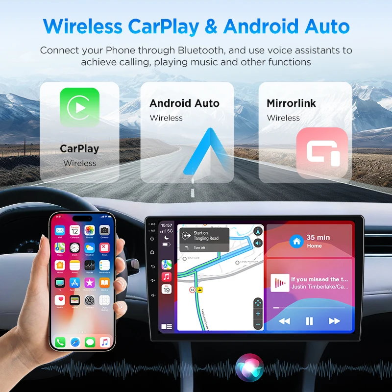 Radio para Auto Junsun Qualcomm de 8 Núcleos con Cámara de Visión 360°, Universal, Estéreo, Pantalla Táctil IPS de 7, 9 y 10 Pulgadas, Reproductor Multimedia, CarPlay Inalámbrico, Android Auto, Sistemas Inteligentes, Unidad Principal 2 Din, Autoradio, Navegación GPS, BT, 4G, WIFI, 8 Núcleos, FM, AM, DSP, RDS, SWC 4
