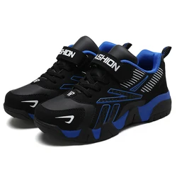 Kids Comfortable Leather Lightweight Sneakers - Fashionable Outdoor Sports Shoes - 36 (Royal Blue)