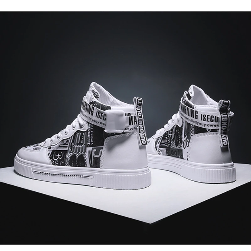 Men's Trendy High Top Skate Shoes, Comfy Non Slip Casual Lace Up Canvas Sneakers For Men's Outdoor Activities