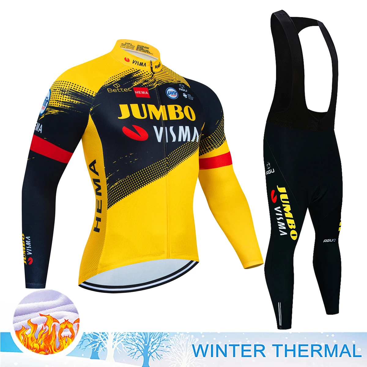 

JUMBO VISMA Cycling Bib Pants Man Sports Wear Men's Outfit Set Winter Jersey Thermal Fleece Uniform Mtb Male Clothing Gel 2024