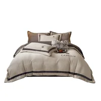 Ensemble de quatre pièces de lit en molleton de lait léger et luxueux, drap de lit en polaire d'hiver, housse de couette, ne hangar pas les cheveux 5