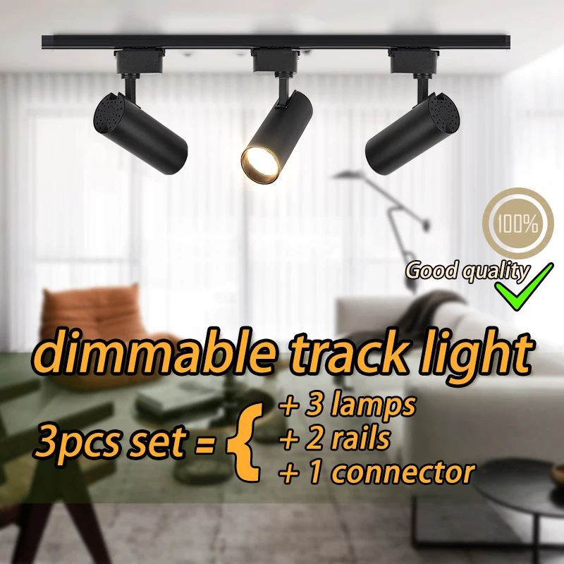 Led Track Light Stepless Dimming Spotlight COB Smart Track Lamp Ceiling lighting For Clothing Stores Home Kitchen Bedroom ceiling track light