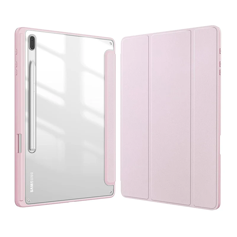 Acrylic Transparent Back Tablet Case with Pencil Holder