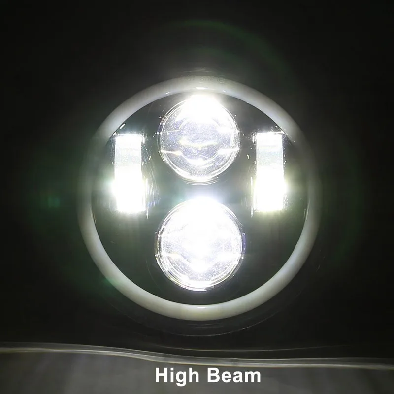 Motorcycle Headlight Universal 5 3/4 Inch 5.75" Led Car Motorcycle Headlight H4 Phare Farol Moto Headlamp Head Light For Harley Indian Scout Honda