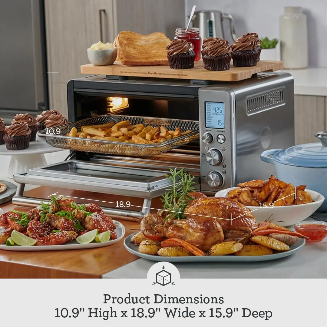 Convection Countertop Oven, Air Fryer Toaster Oven Combo, Brushed Stainless Steel 6