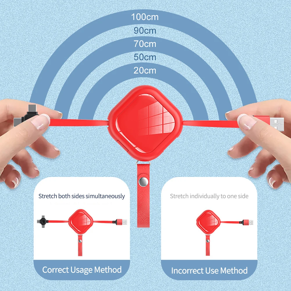 Retractable 3-in-1 USB Charging Cable with Phone Stand - Fast Charging & Data Transfer
