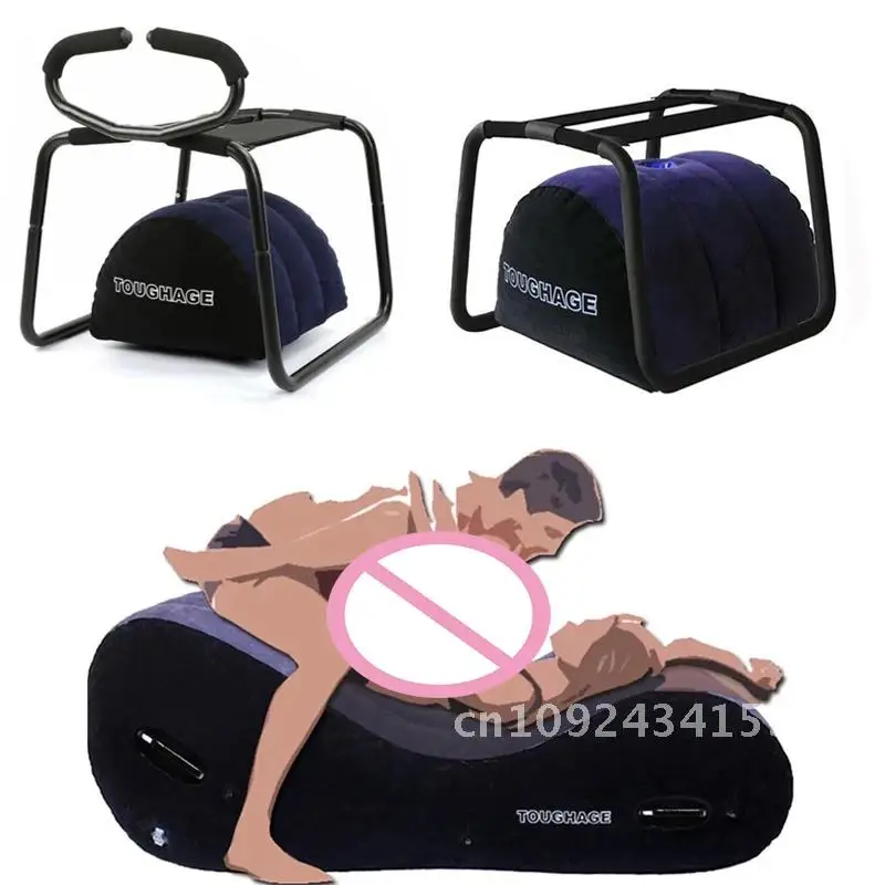 Stretch Chair Stool Inflatable Handle BDSM Sex Love Positions Aid Sofa Bouncing Wedge Cushion Chair with Ramp Adult Furniture