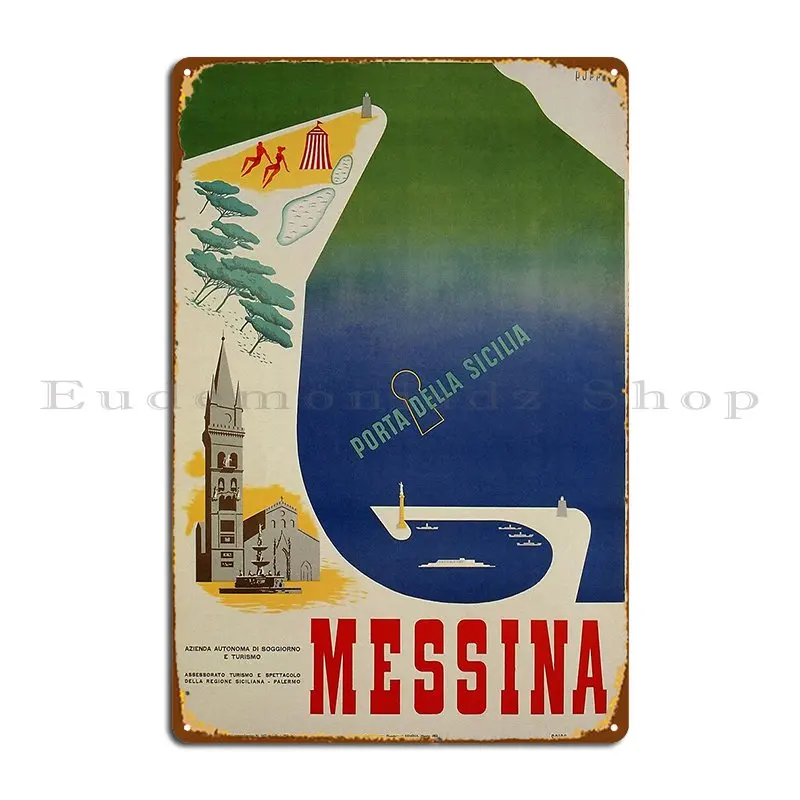 Porto Di Siena Vintage Italian Travel Ad Metal Sign Retro Personalizzato Personalizzato Garage Retro Tin Sign Poster