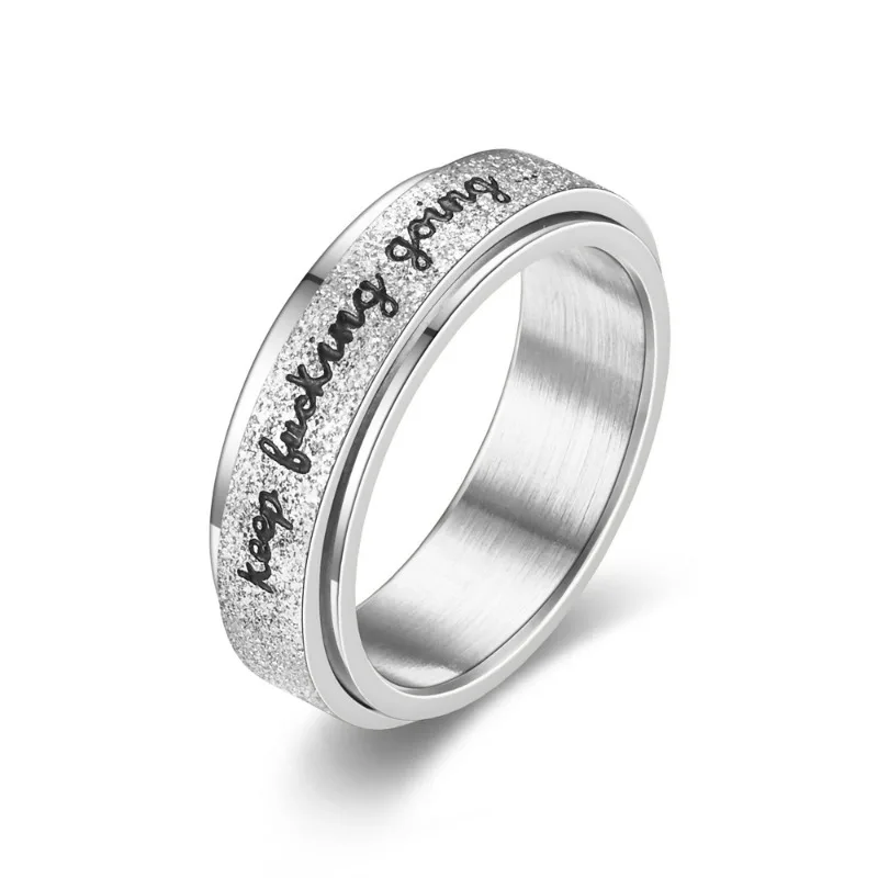 Anello rotante in acciaio inossidabile vibrante ispiratore alla moda, regolabile, unisex, da indossare ogni giorno, per mantenere l'anello - immagine 5