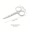 1/2pcs Stainless Steel Eyebrow Scissors, Precision Sharp Facial Hair Trimmers For Women's Eyebrows, Nose & Men's Beard Grooming 2