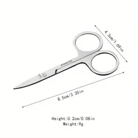1/2pcs Stainless Steel Eyebrow Scissors, Precision Sharp Facial Hair Trimmers For Women's Eyebrows, Nose & Men's Beard Grooming 2