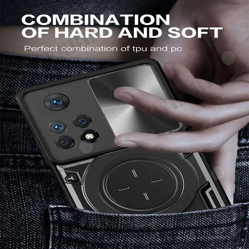 Case For OPPO Reno 8T A98 A53 A52 A17 A16 Realme 10 Pro C55 Magnetic rotating sliding camera 360 Rotate Kickstand Case Cover_voghion.com