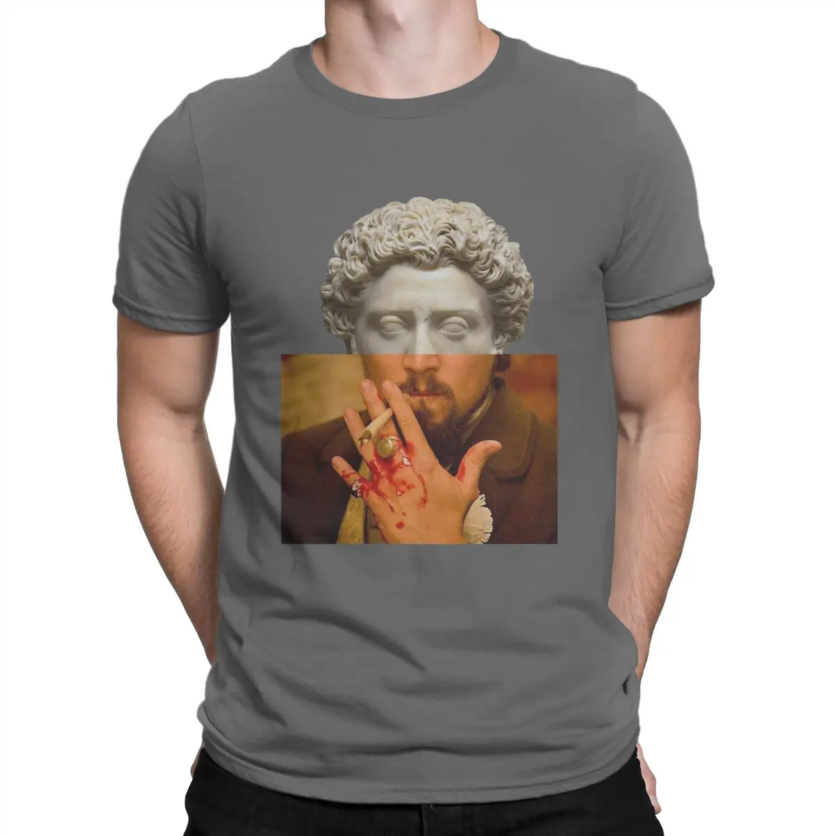 thumbnail image 1 of Camiseta de Leonardo DiCaprio (Django Desencadenado) y Marco Aurelio para hombre, ingeniosa camiseta de rompecabezas, divertida camiseta de manga corta con cuello redondo., 1 of 7