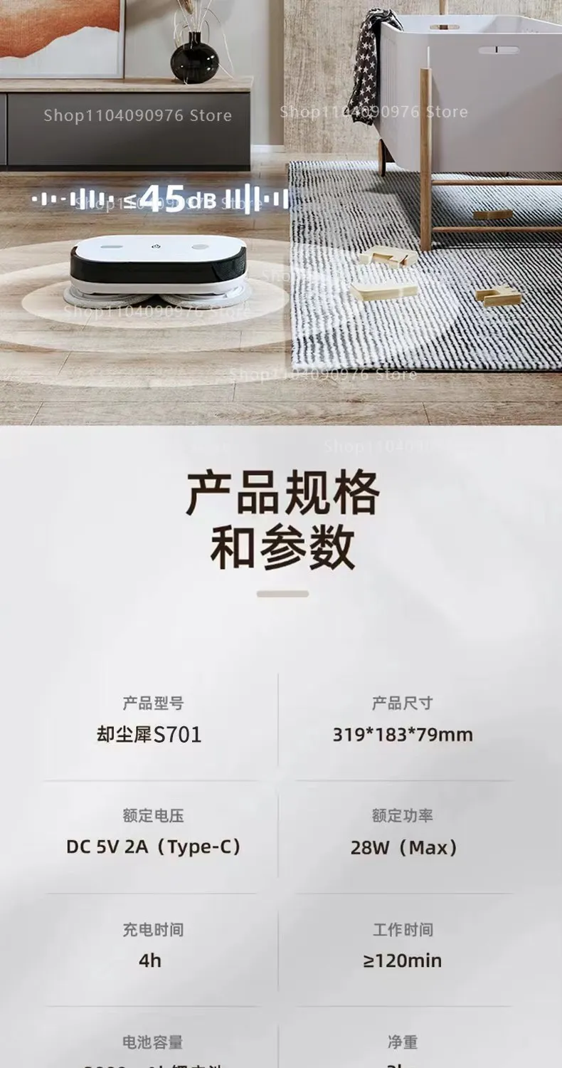 Smart Floor Washing Robot with Dual Mop Auto Mopping Self Cleaning and Humidifyi