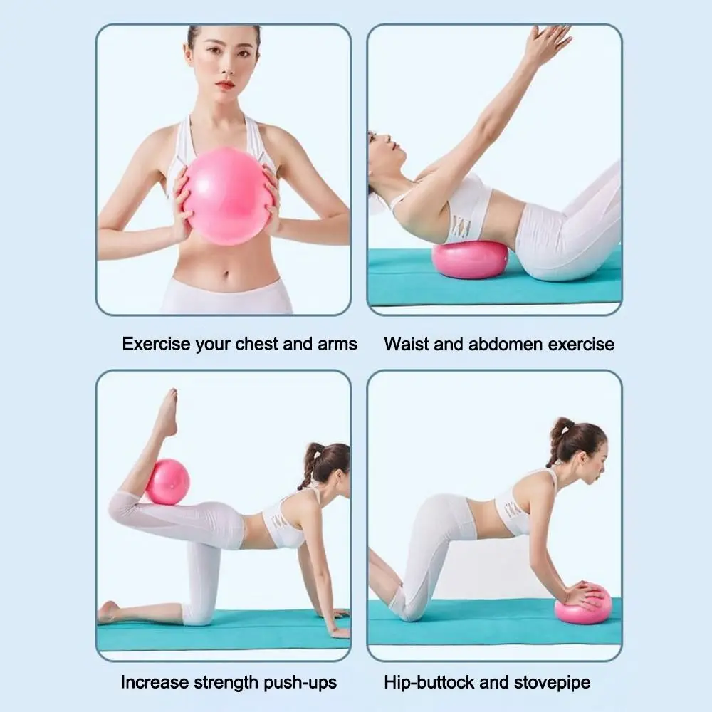 25cm Mini Yoga Ball Soft Pilates Exercise Gym Ball PVC Non Slip Home Training Balance Stability Inflatable Straw Easy Inflation 5
